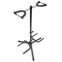 SOPORTE LEONARD DOBLE PARA GUITARRA O BAJO-COLOR NEGRO